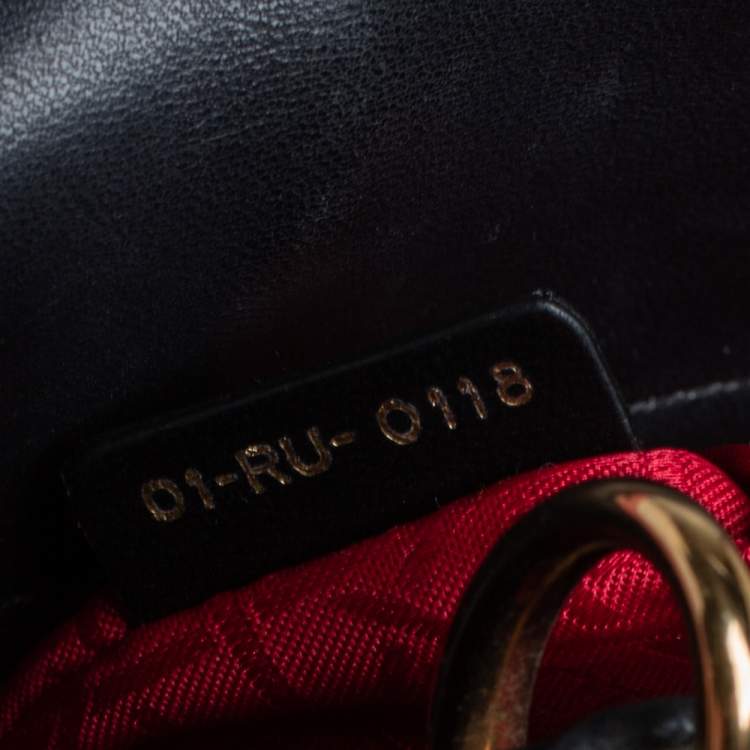 Pre Owned Dior Black Leather Small My Lady Dior Tote