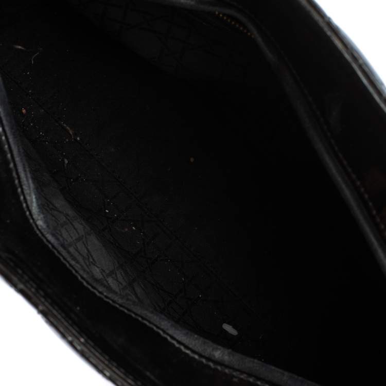 Pre Owned Dior Black Cannage Patent Leather Large Lady Dior Tote