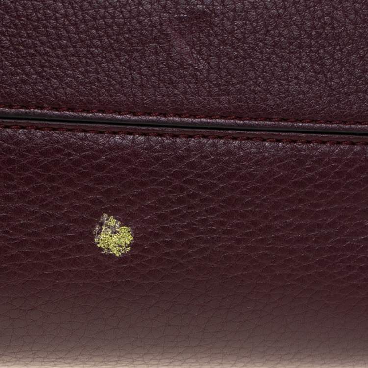 Pre Owned Dior Burgundy Pebbled Leather Mini Diorever Tote