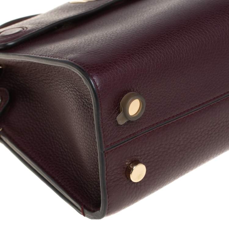 Pre Owned Dior Burgundy Pebbled Leather Mini Diorever Tote