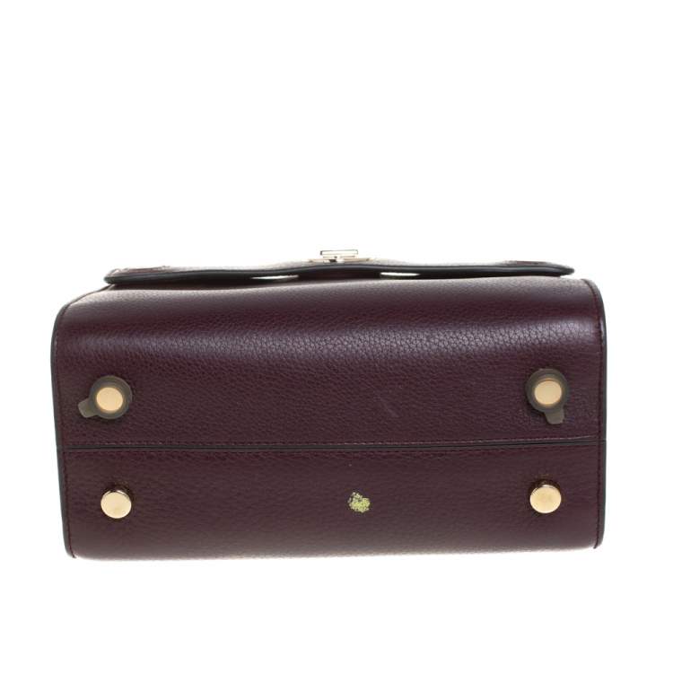 Pre Owned Dior Burgundy Pebbled Leather Mini Diorever Tote