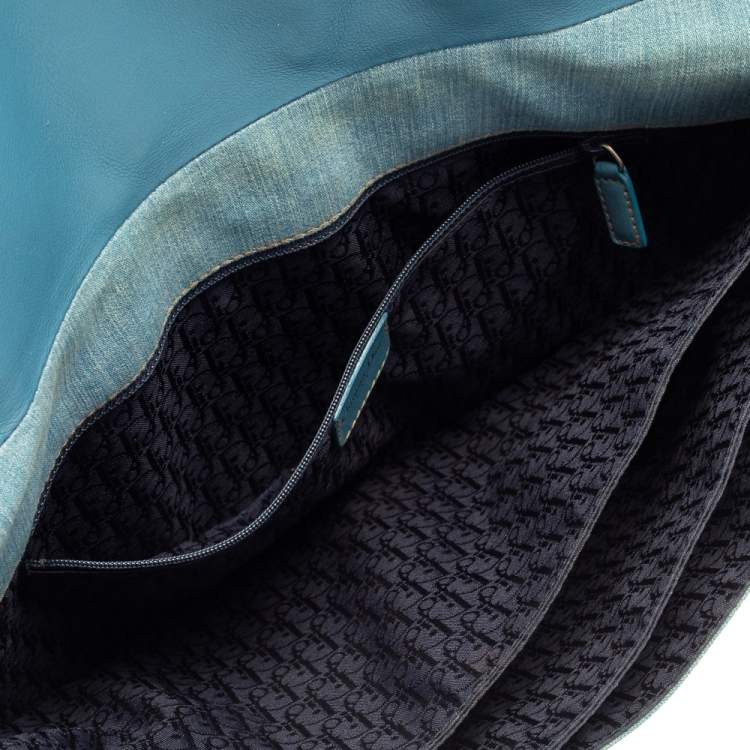 Pre Owned Dior Blue Denim and Leather Admit It Hobo
