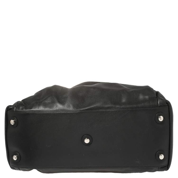 Pre Owned Dior Black/White Zebra Print Calfhair and Leather Le Trente Hobo