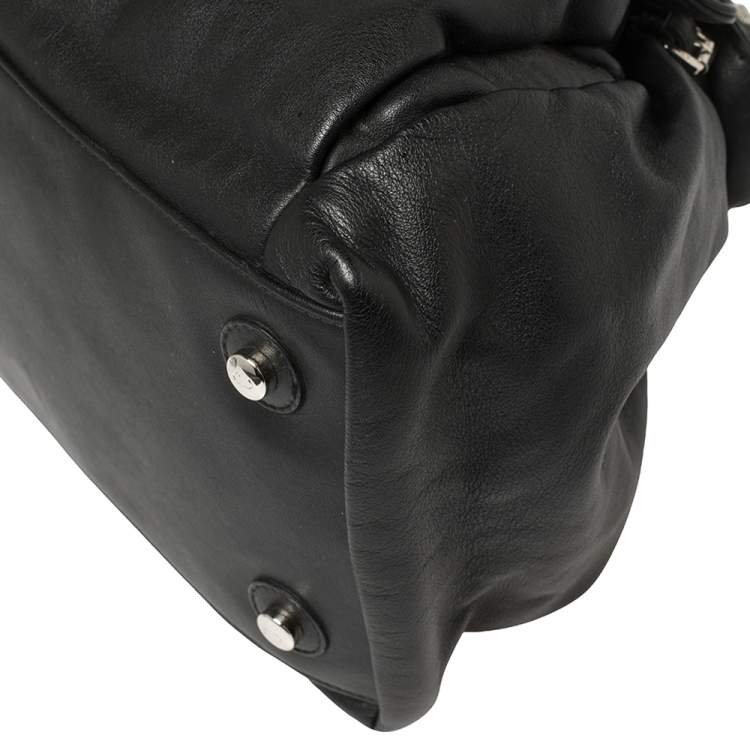 Pre Owned Dior Black/White Zebra Print Calfhair and Leather Le Trente Hobo