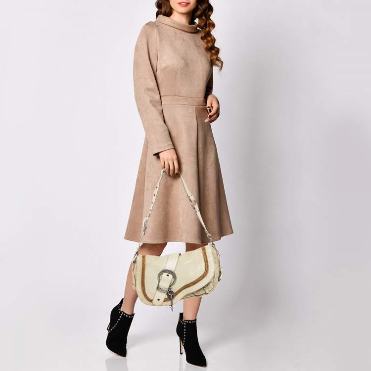 Christian Dior Beige Leather Double Saddle Bag - Yoogi's Closet