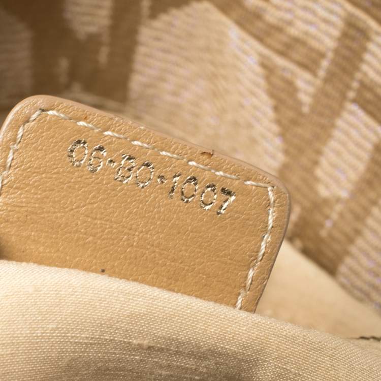 Pre Owned Dior Beige Cannage Canvas Lady Dior Hobo