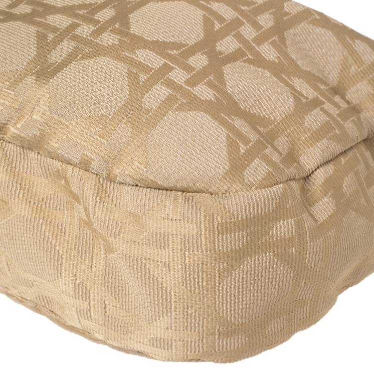 Pre Owned Dior Beige Cannage Canvas Lady Dior Hobo