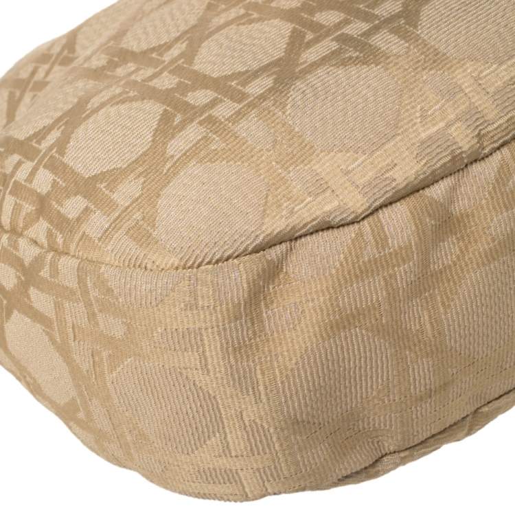 Pre Owned Dior Beige Cannage Canvas Lady Dior Hobo