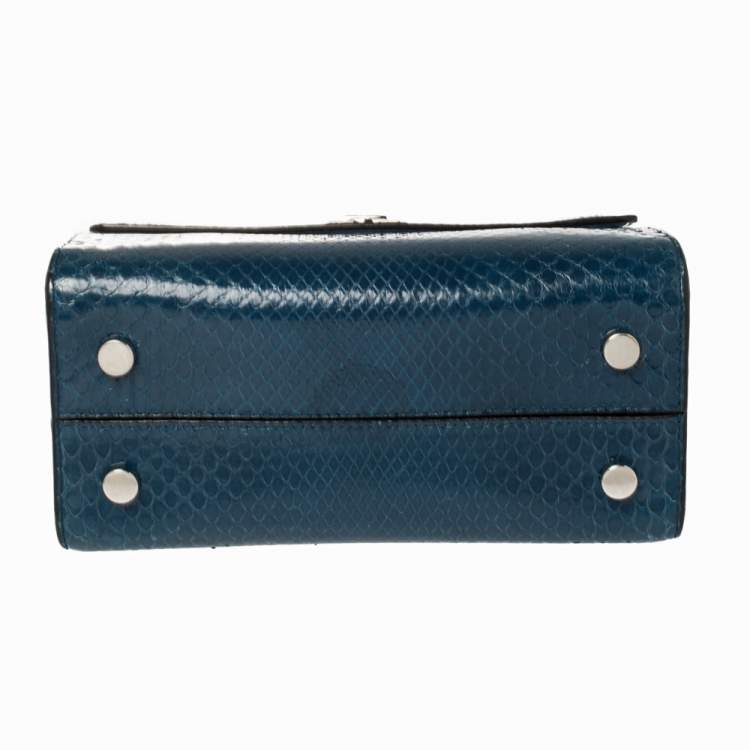 Pre Owned Dior Blue Python Mini Diorever Bag