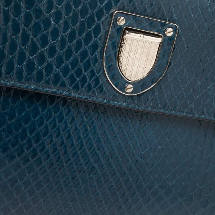 Pre Owned Dior Blue Python Mini Diorever Bag
