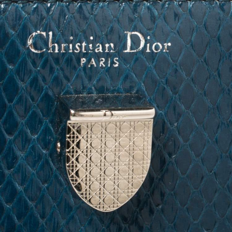 Pre Owned Dior Blue Python Mini Diorever Bag