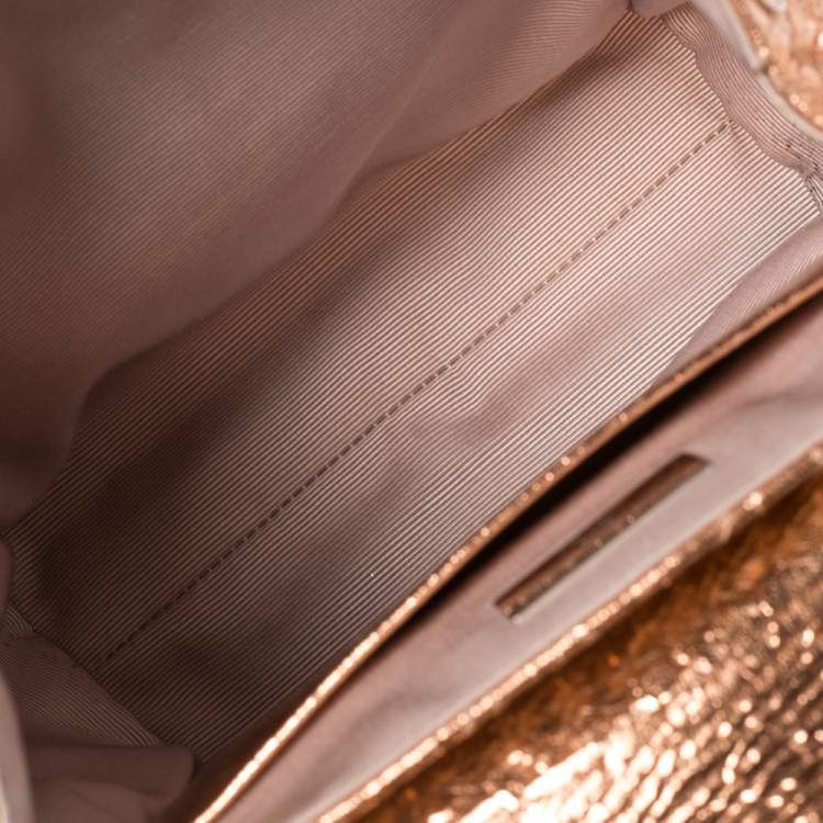 Pre Owned Dior Metallic Rose Gold Cannage Leather Stardust Backpack