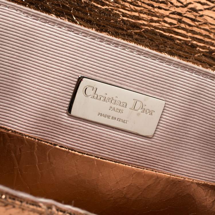 Pre Owned Dior Metallic Rose Gold Cannage Leather Stardust Backpack