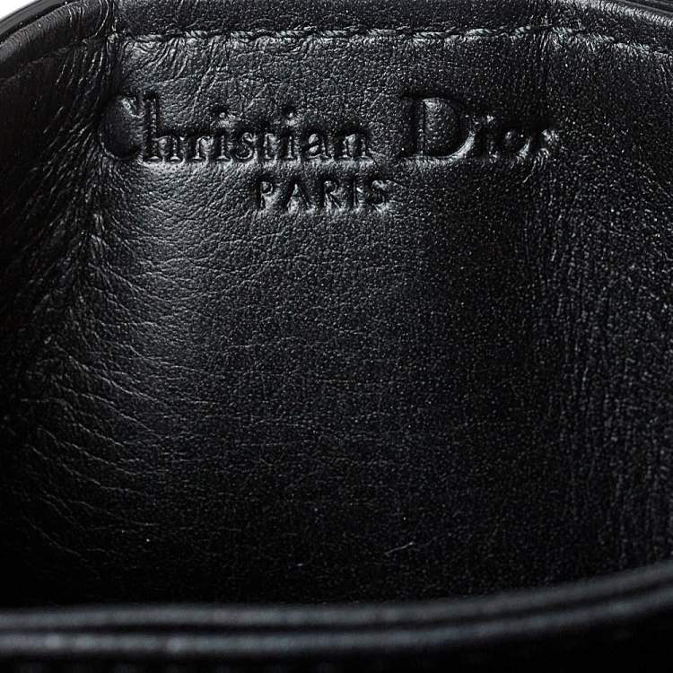 Pre Owned Dior Black Cannage Patent Leather Gusset Card Holder