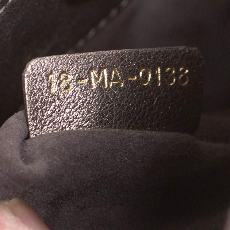 Pre Owned Dior Metallic Cannage Leather Mini Lady Dior Tote