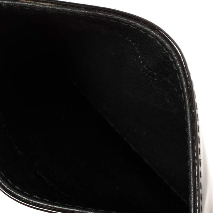 Pre Owned Dior Black Patent Leather Turn Me Dior Card Holder