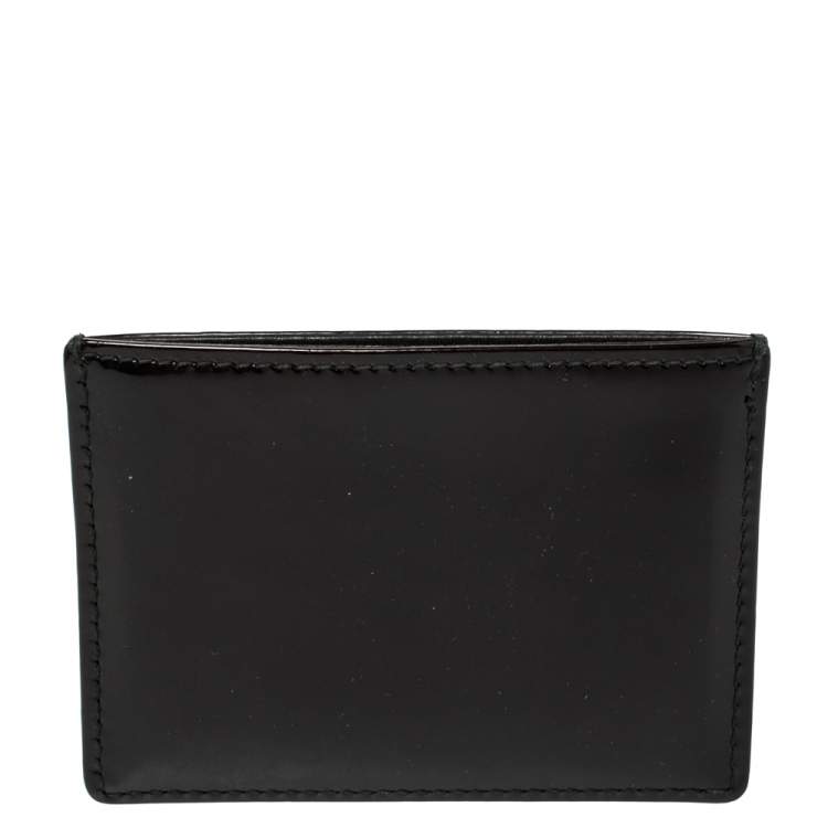 Pre Owned Dior Black Patent Leather Turn Me Dior Card Holder