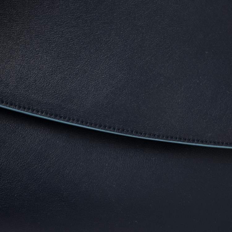 Pre Owned Dior Navy Blue Leather Small Be Dior Flap Top Handle Bag