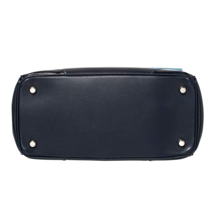 Pre Owned Dior Navy Blue Leather Small Be Dior Flap Top Handle Bag