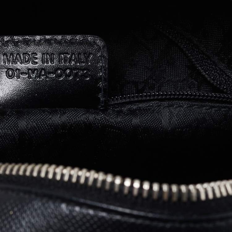 Pre Owned Dior Black Leather Crytal Hook Bowling Bag