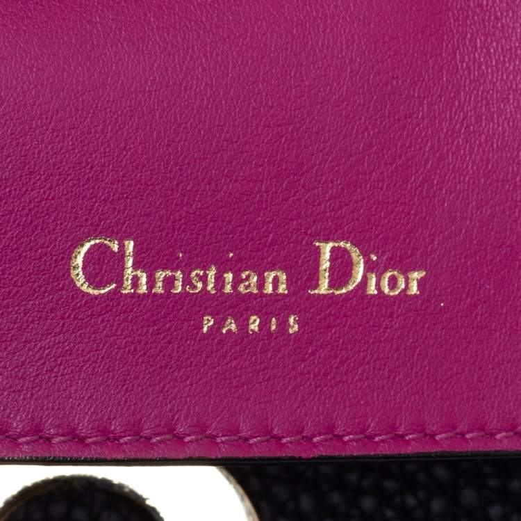 Pre Owned Dior Black Leather Small Be Dior Flap Top Handle Bag