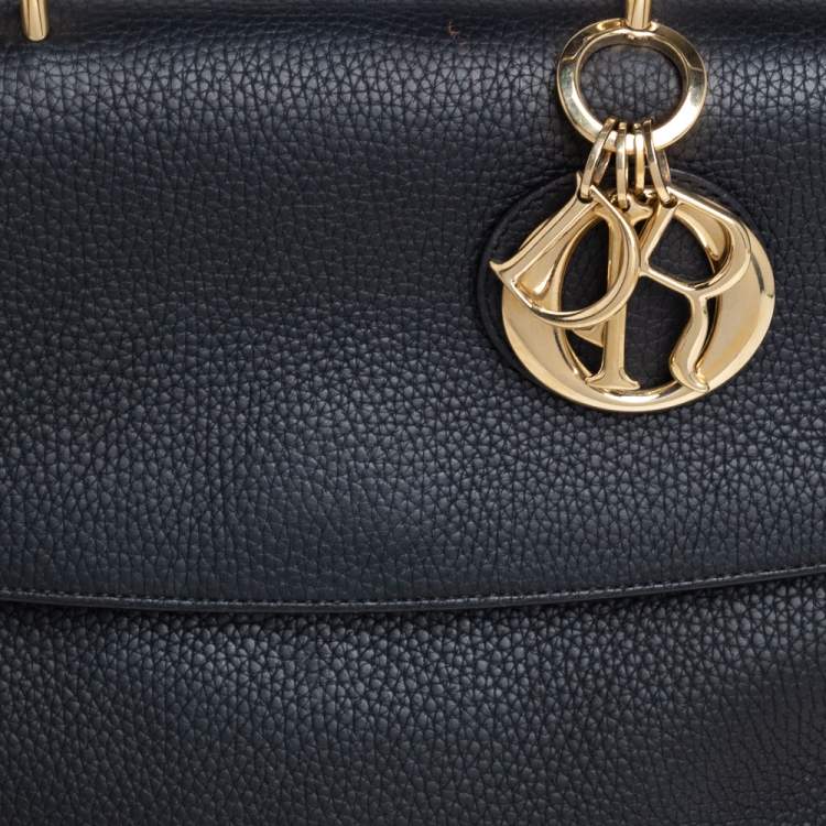 Pre Owned Dior Black Leather Small Be Dior Flap Top Handle Bag