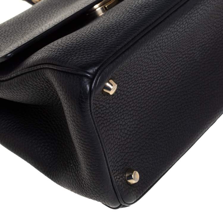 Pre Owned Dior Black Leather Small Be Dior Flap Top Handle Bag