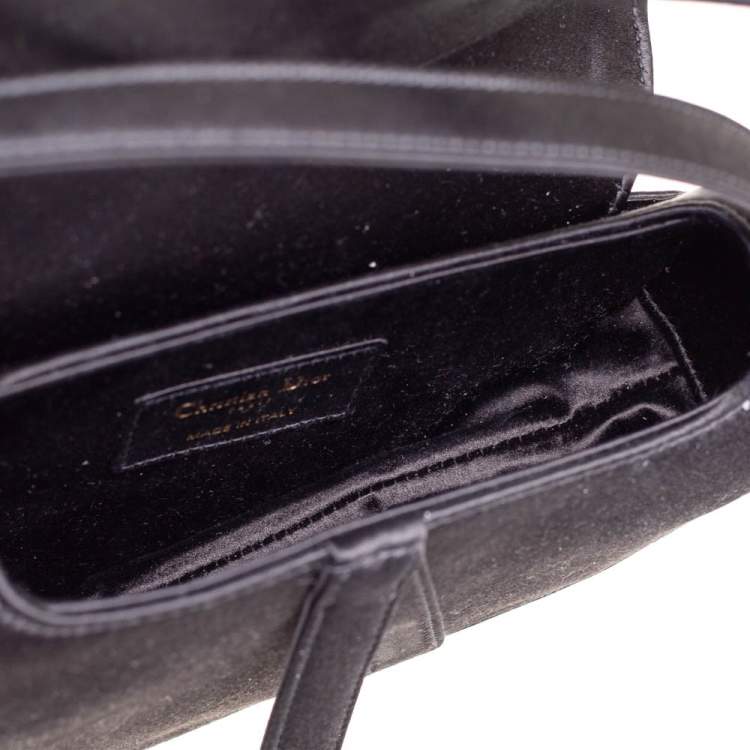 Pre Owned Dior Black Satin Mini Saddle Shoulder Bag
