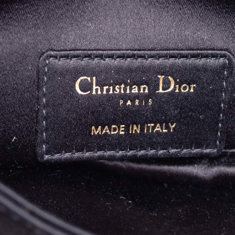 Pre Owned Dior Black Satin Mini Saddle Shoulder Bag