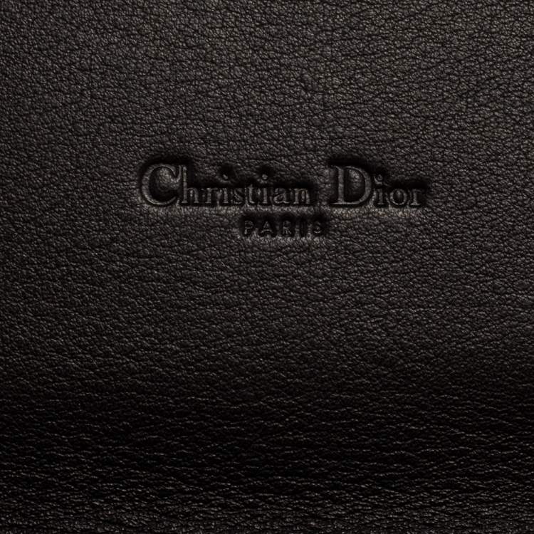 Pre Owned Dior Black/White Calf Hair and Leather Jazz Club Wristlet Clutch