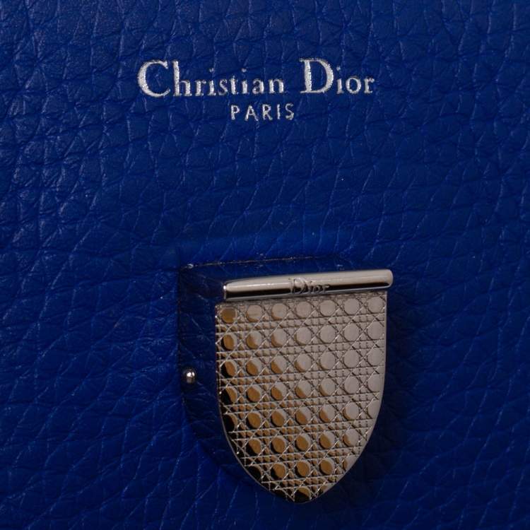 Pre Owned Dior Blue Pebbled Leather Medium Diorever Tote 