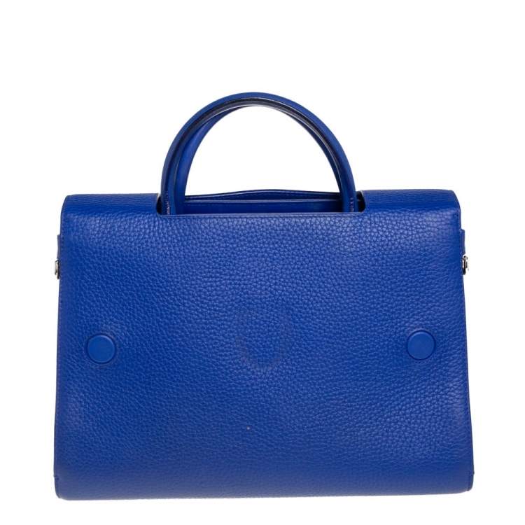 Pre Owned Dior Blue Pebbled Leather Medium Diorever Tote 
