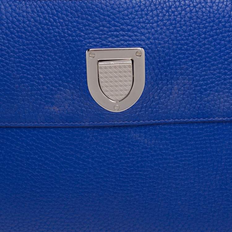 Pre Owned Dior Blue Pebbled Leather Medium Diorever Tote 