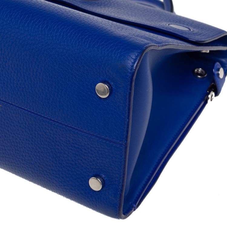 Pre Owned Dior Blue Pebbled Leather Medium Diorever Tote 