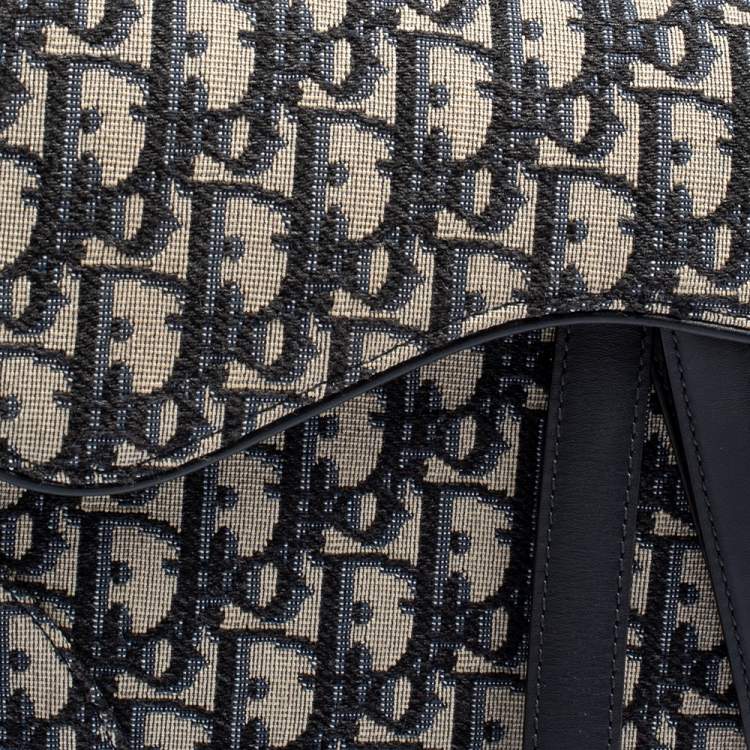 Pre Owned Dior Blue Canvas and Leather Diorissimo Saddle Bag