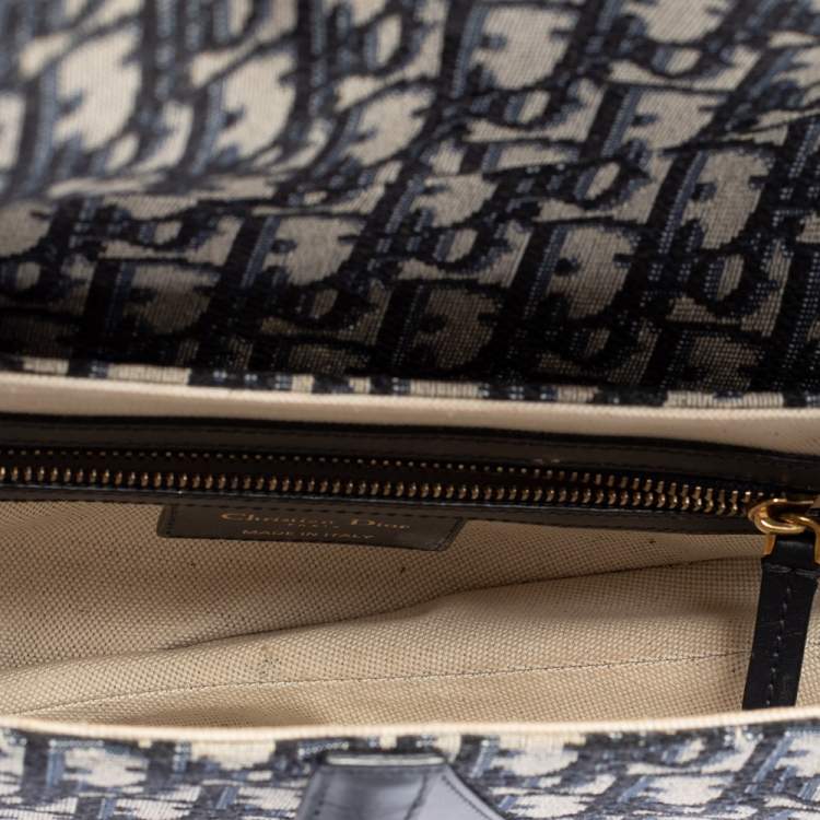 Pre Owned Dior Blue Canvas and Leather Diorissimo Saddle Bag
