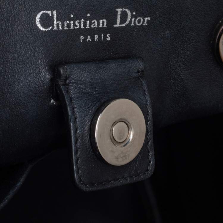 Pre Owned Dior Teal Green Flower Print Leather Large Diorissimo Shopper Tote