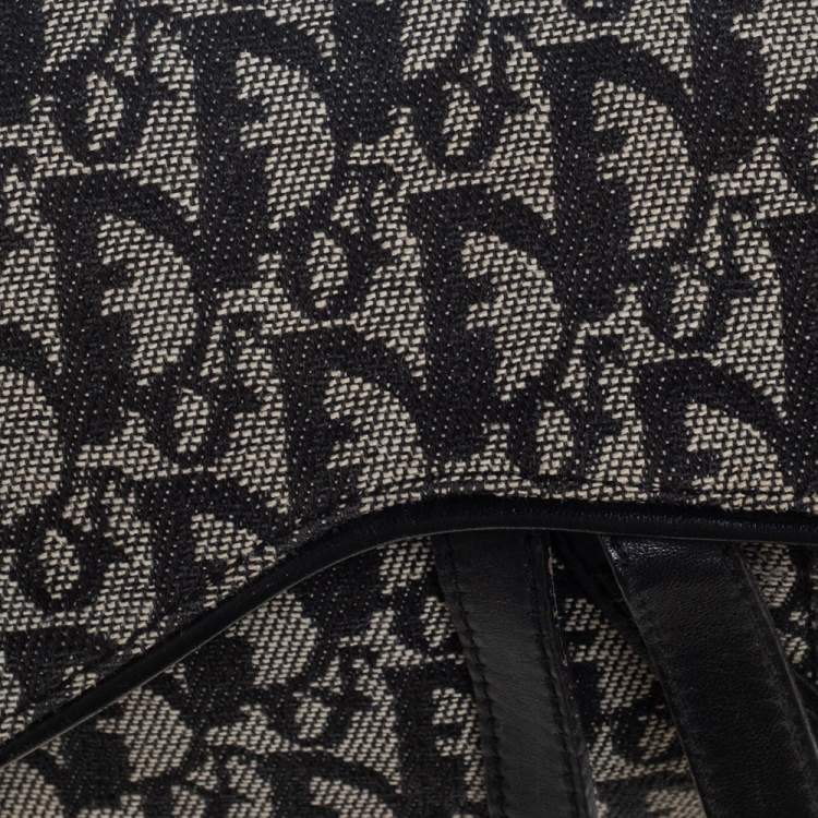 Pre Owned Dior Black Oblique Canvas Saddle Bag