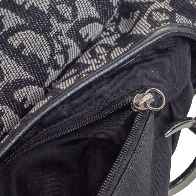 Pre Owned Dior Black Oblique Canvas Saddle Bag