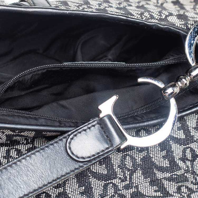 Pre Owned Dior Black Oblique Canvas Saddle Bag