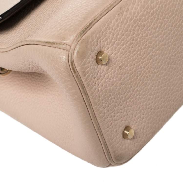 Pre Owned Dior Powder Pink Leather Mini Be Dior Top Handle Bag
