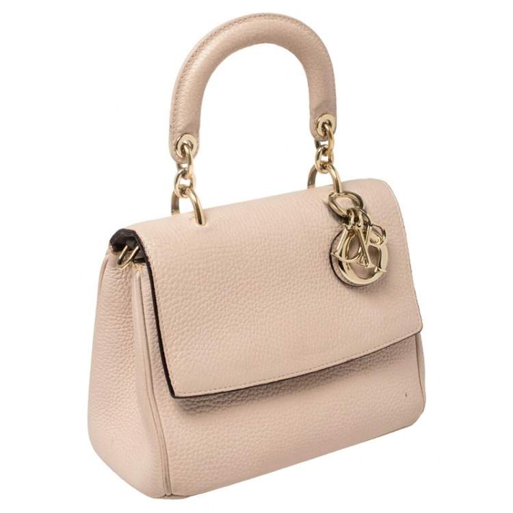 Pre Owned Dior Powder Pink Leather Mini Be Dior Top Handle Bag