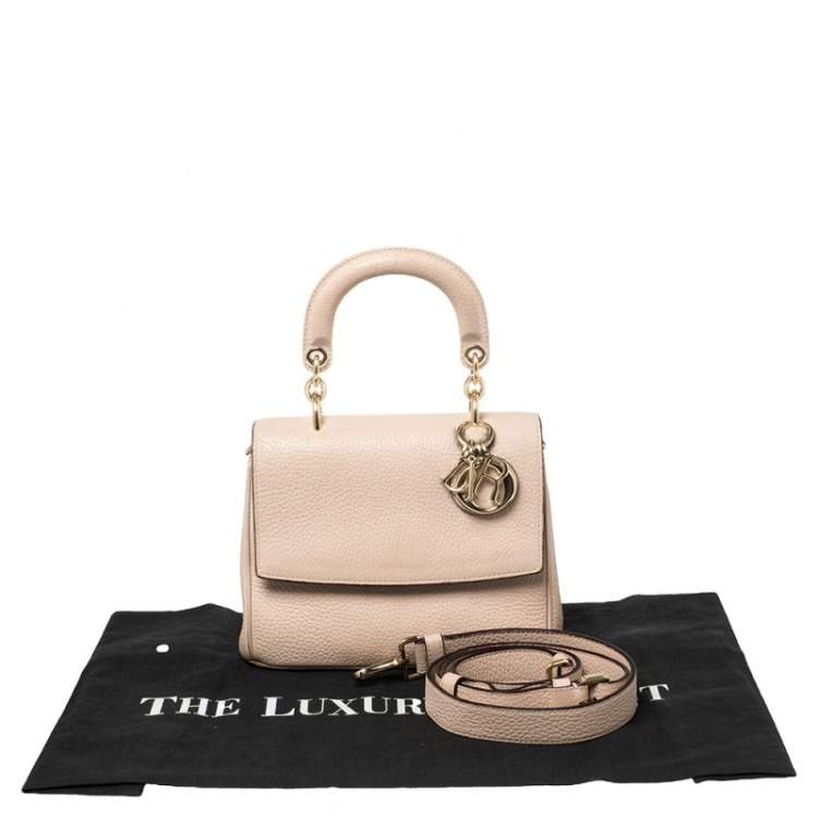 Pre Owned Dior Powder Pink Leather Mini Be Dior Top Handle Bag