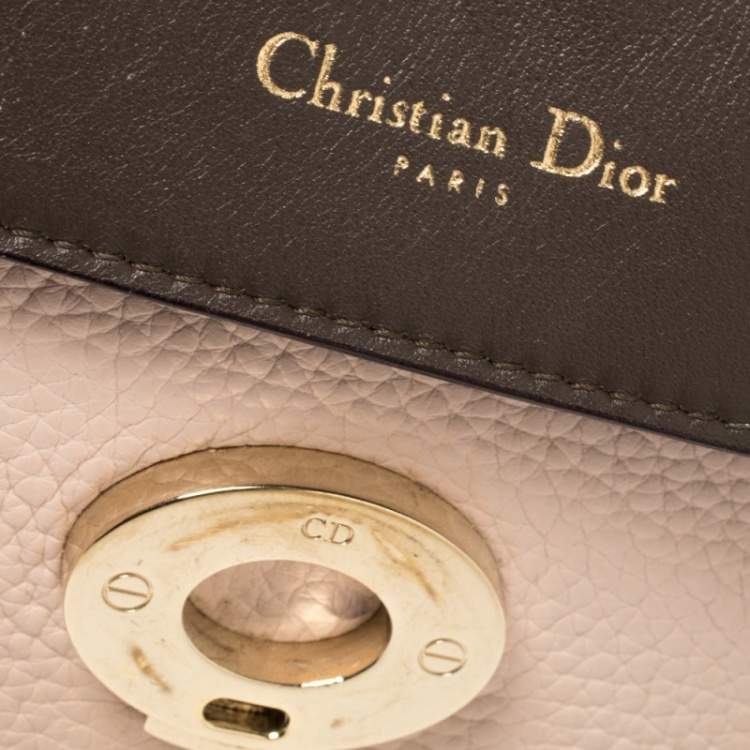 Pre Owned Dior Powder Pink Leather Mini Be Dior Top Handle Bag