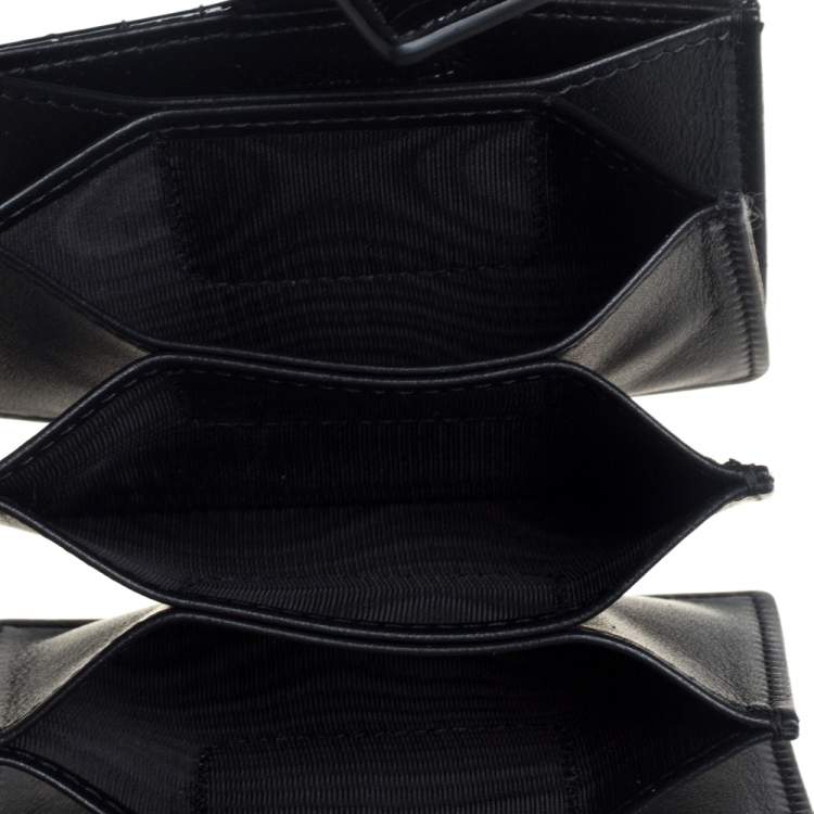 Pre Owned  Dior Black Cannage Patent Leather Lady Dior Gusset Card Case 
