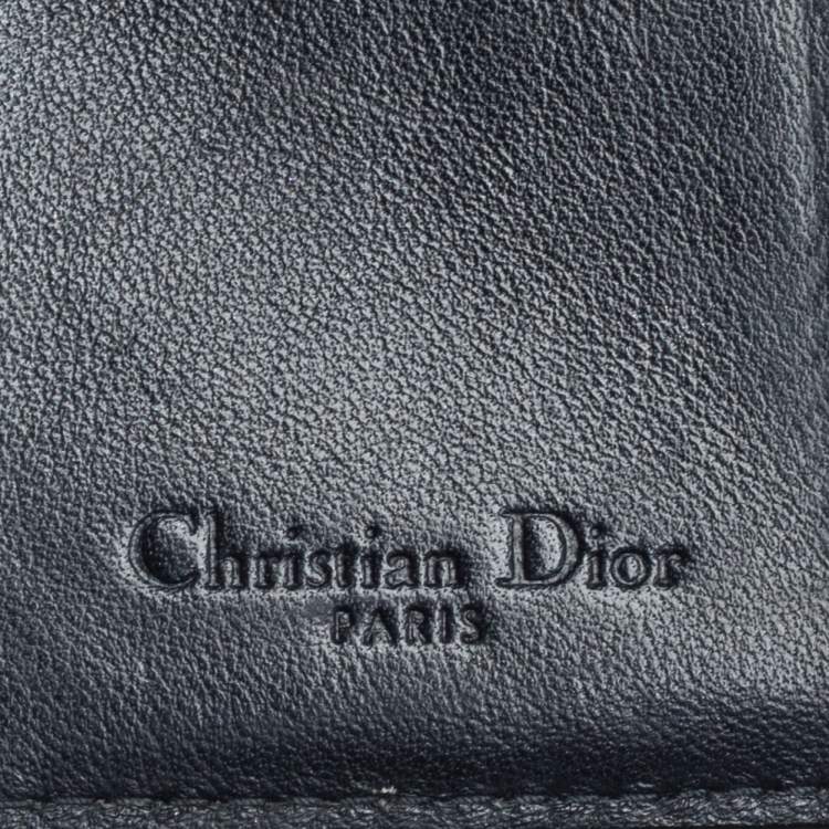 Pre Owned Dior Black Cannage Patent Leather Lady Dior Card Holder