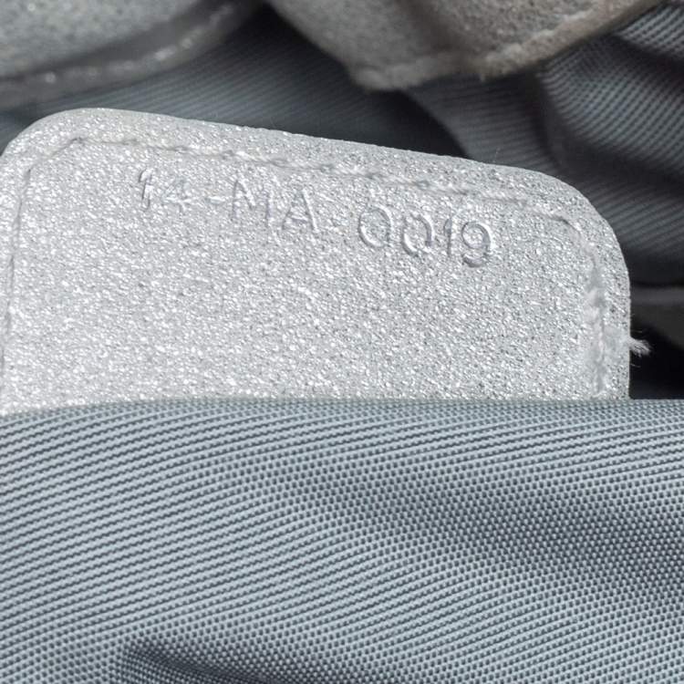 Pre Owned Dior Silver Shimmer Nubuck Leather Le Trente Hobo