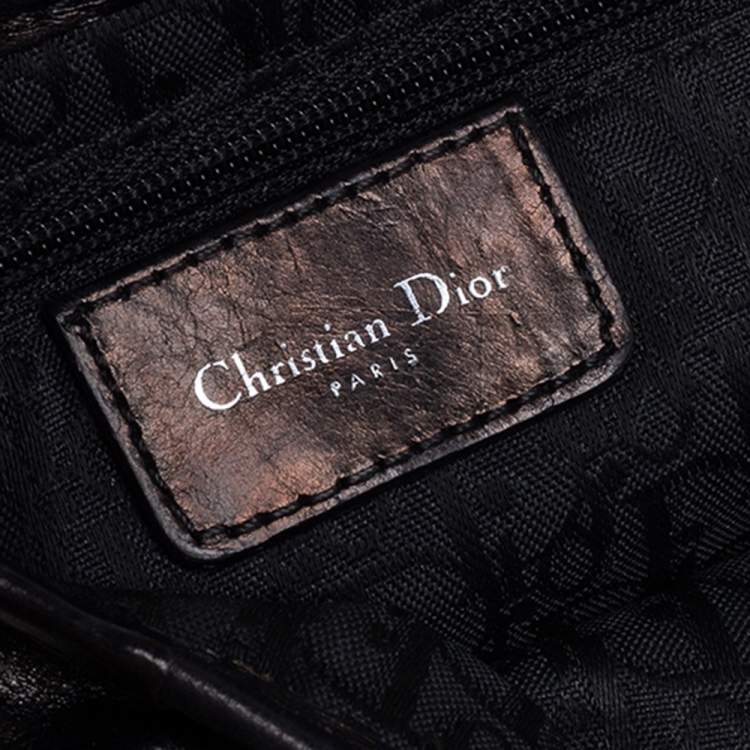 Pre Owned Dior Black Leather Saddle Piercing Bag