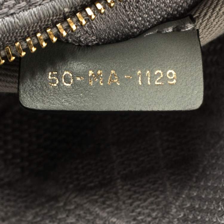 Pre Owned Dior Grey Cannage Embroidered Canvas Medium Lady D-Lite Tote