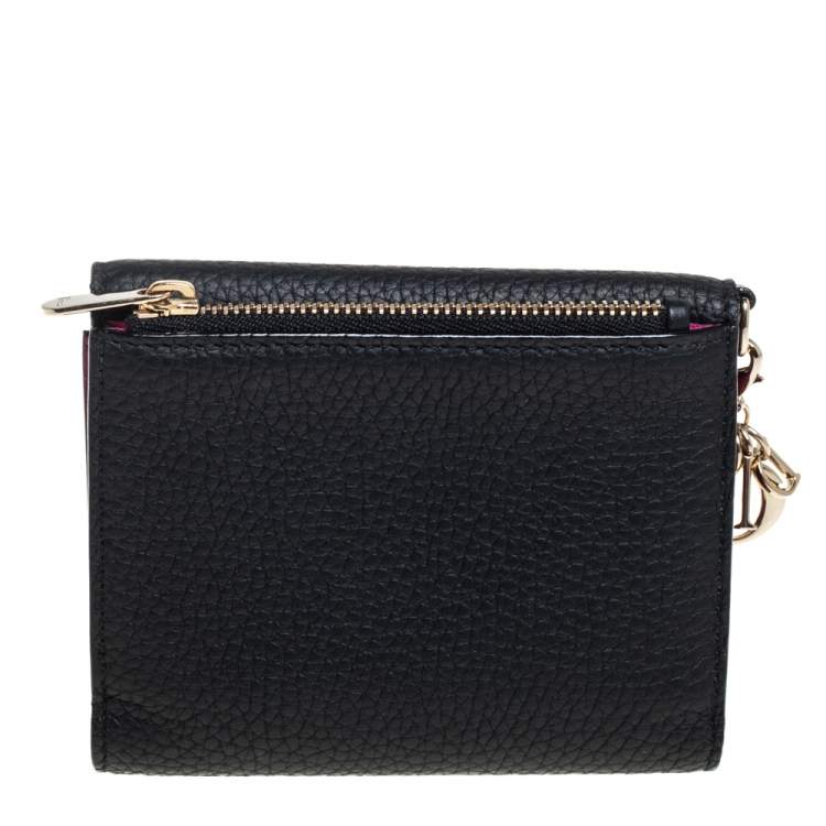 Pre Owned Dior Black Leather Diorissimo Envelope Wallet
